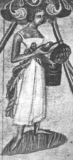 Attendant with bunch of
                leaves